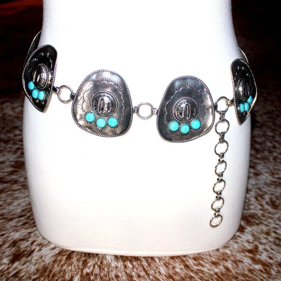 Southwest Sombrero Hat Medallion Belt - Size L/XL - Picture 5 of 13